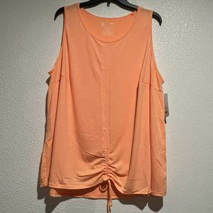 Xersion Womens Studio Ruched Sleeveless Tank Top,Size 2X